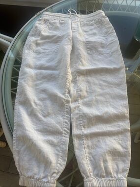 Athleta White Drawstring Jogger Pants